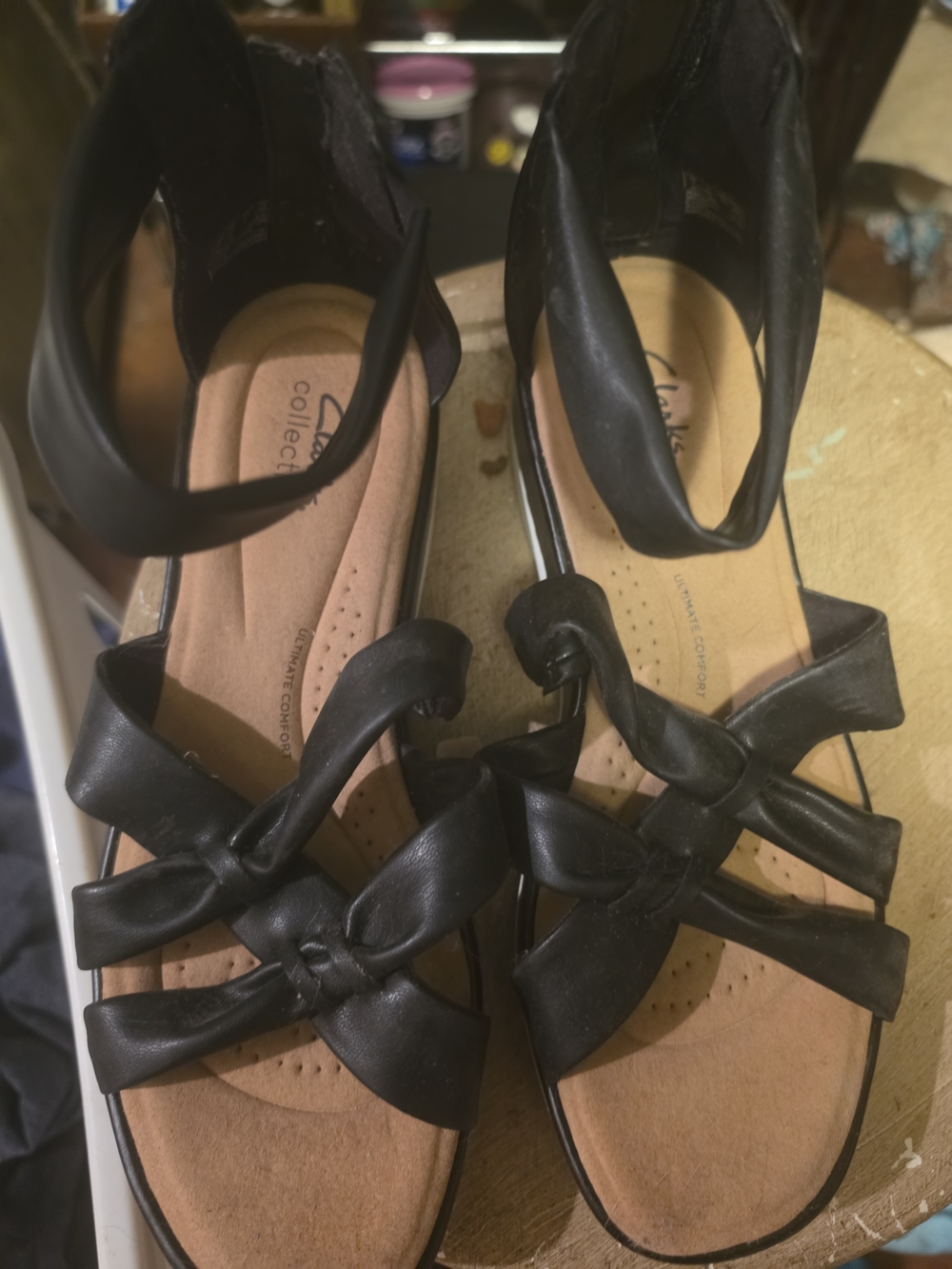 Clarks Black  Ankle-Strap Women's Sandals